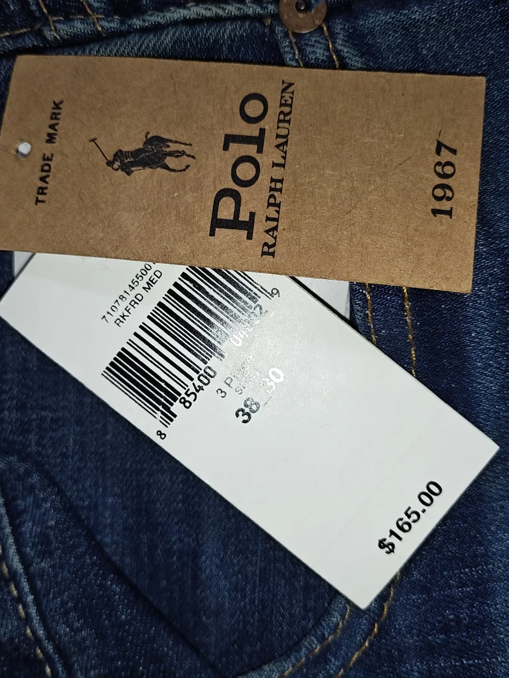 Polo by Ralph Lauren Men's Dark Indigo Bootcut Jeans 38x30